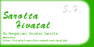 sarolta hivatal business card